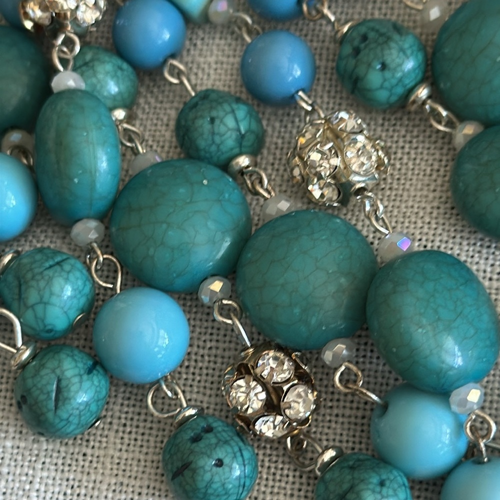 Chicos turquoise colored statement necklace adjustable very beautiful piece - Picture 15 of 16
